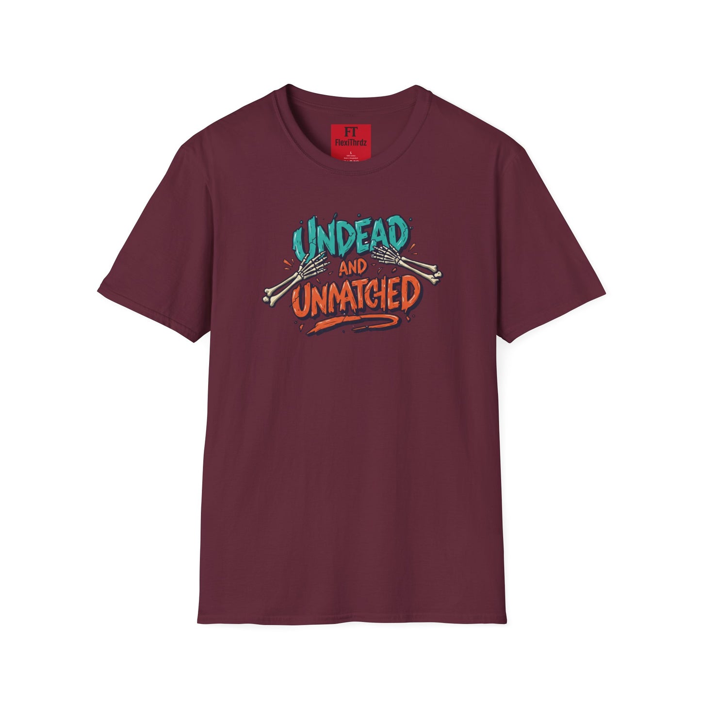 Undead and Unmatched Unisex Softstyle T-Shirt - Fun Graphic Tee for Halloween and Everyday Wear
