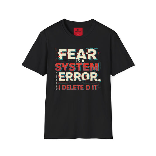 Fear is a System Error Unisex T-Shirt - Edgy Skull Graphic Tee