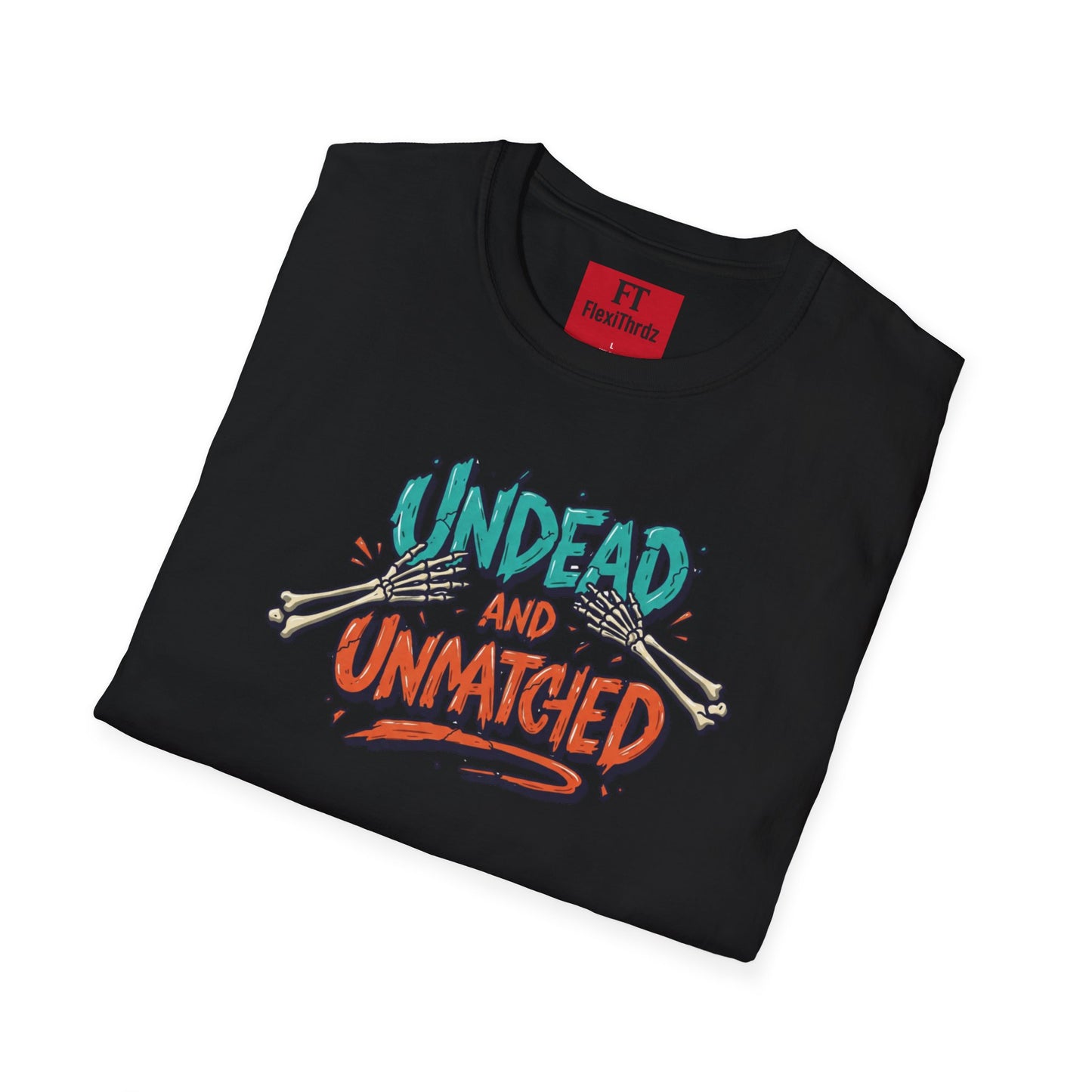 Undead and Unmatched Unisex Softstyle T-Shirt - Fun Graphic Tee for Halloween and Everyday Wear
